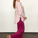 Rugged Rose Striped Button Down