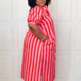 Hot Summer Stripes Midi Dress