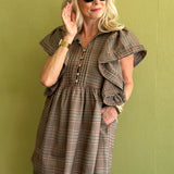 Private Eye Plaid Mini Dress