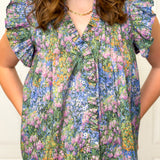 Watercolor Blooms Garden Blouse