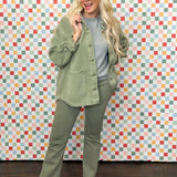 Green With Envy Kick Demi Flare Jean
