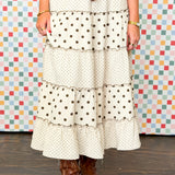 Dancing Dots Midi Skirt