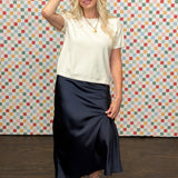 Midnight Muse Satin Skirt
