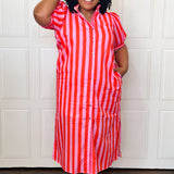 Hot Summer Stripes Midi Dress