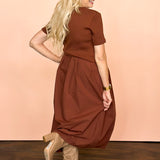 Cozy Contrast Midi Dress