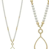 Pearl & Gold Teardrop Necklace