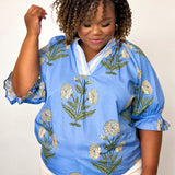 Shine In Blue Blouse