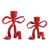 Red Bow Taper Holders