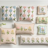 White Hydrangea Lumbar Pillow