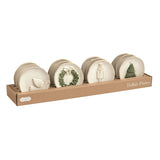 White Christmas Tidbit Plates