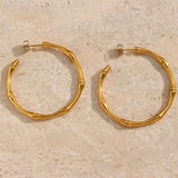 Golden Groove Bamboo Hoops