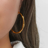 Golden Groove Bamboo Hoops
