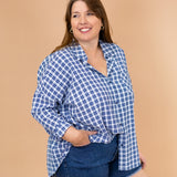 Crushing On Blueberries Plaid Top