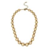 Worn Gold Graduated Beaded Necklace