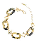 Tortoise & Gold Chain Bracelet