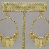 Gold Feathered Hoop Earrings