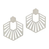 Matte Open Hexagon Geometric Earrings